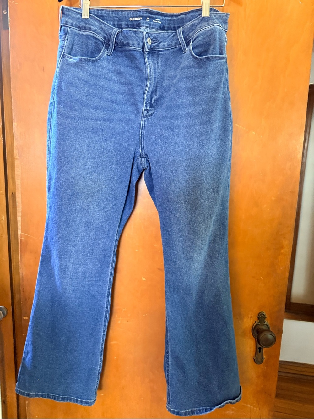 Old Navy Blue High-Rise Wow Flare Jeans Short